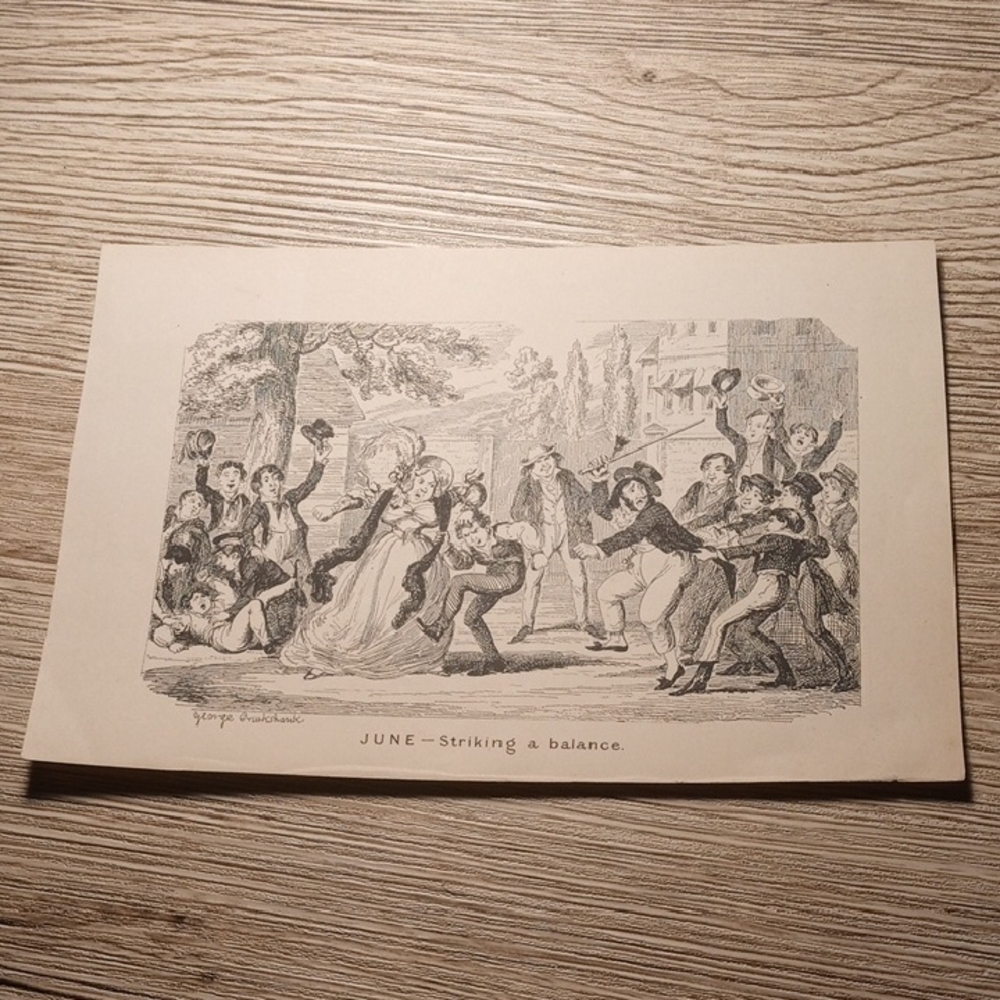 "June - Striking a balance" by illustrator George Cruikshank